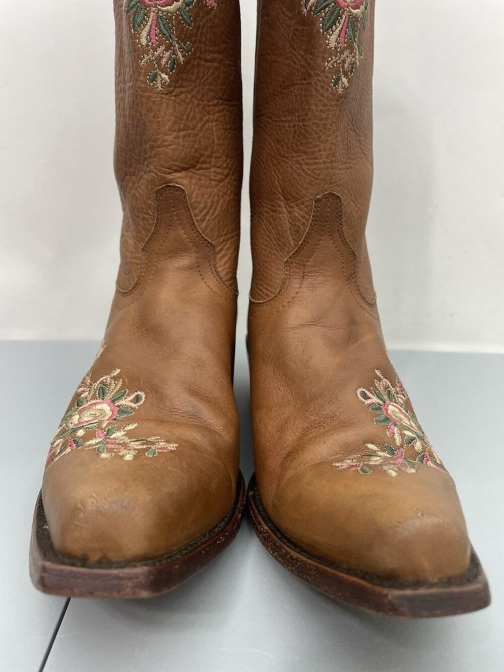 Shyanne Maisie Cowgirl Boots Floral Embroidered Western Snip Toe Leather Women 9 - Picture 4 of 16